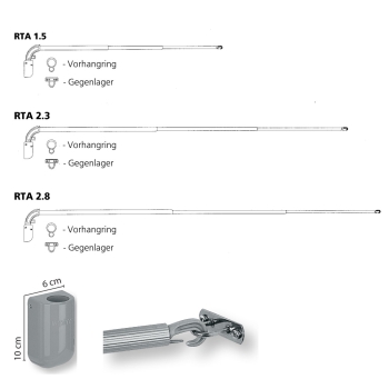 Teleskoparm RTA schwenkbar mit Haken
