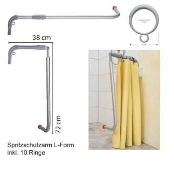 Spritzschutzarm L-Form Typ RDLE 90 x 25 cm