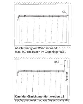 Teleskoparm RTH, mit Haken, abknickbar und schwenkbar