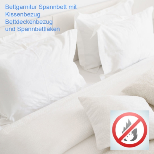 schwer entflammbare Bettgarnitur Spannbettlaken