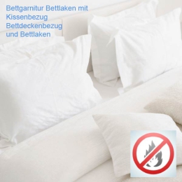 schwer entflammbare Bettgarnitur mit Laken